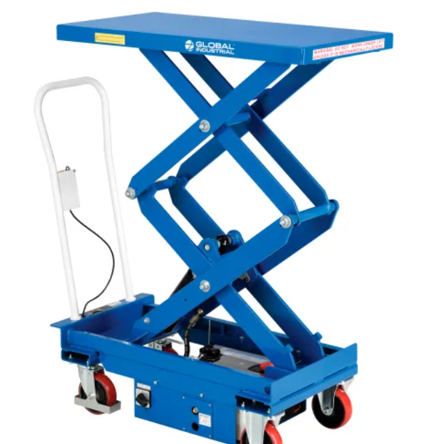 Global Industrial Battery Powered Mobile Scissor Lift Table